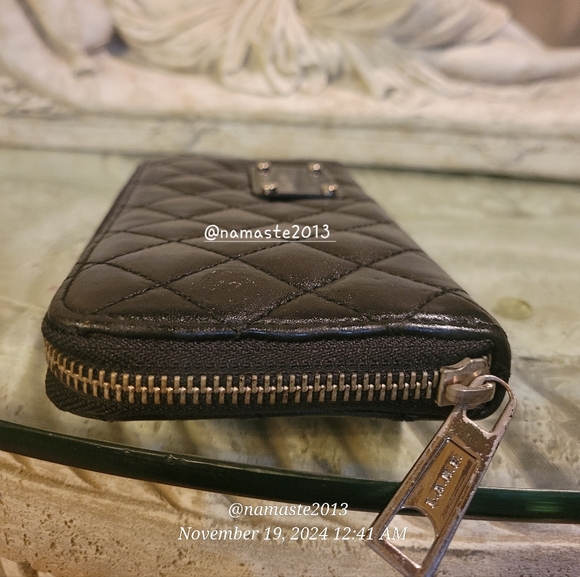 L.A.M.B. Gwen Stefani Leather Quilted Wallet Luxury Designer Vintage Celeb #62 - Picture 5 of 13